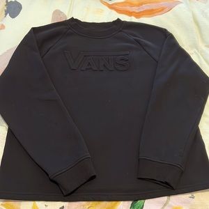 Black Vans Crew Embossed Logo Sweathshirt Size Large